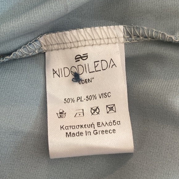 NIDODILEDA women’s green floral button down high neck L/S imported shirt sz L - Picture 13 of 15